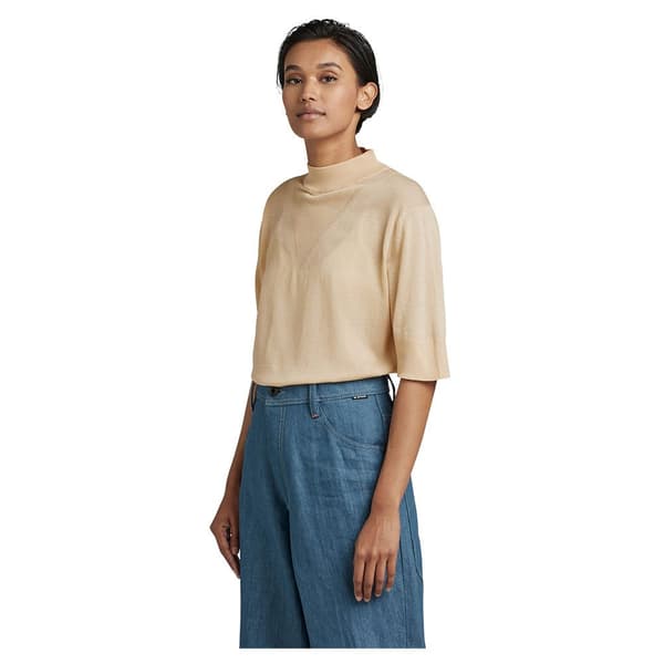 G-star Core Mock 3/4 ærmet T-shirt Beige L Kvinde
