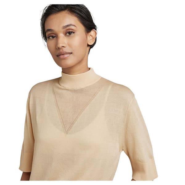 G-star Core Mock 3/4 ærmet T-shirt Beige L Kvinde