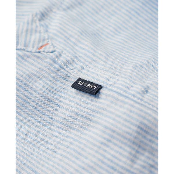 Superdry Studios Casual Linen Skjorta Med Långa ärmar Blå L Man