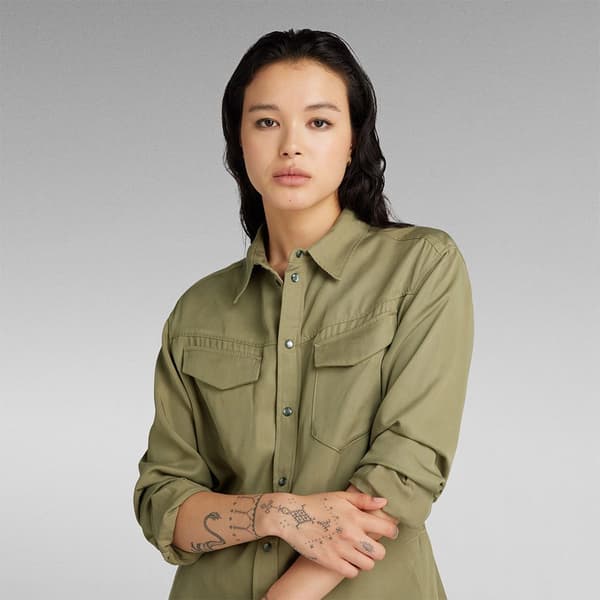 G-star Tunic Skjorte Med Lange ærmer Grøn XS Kvinde