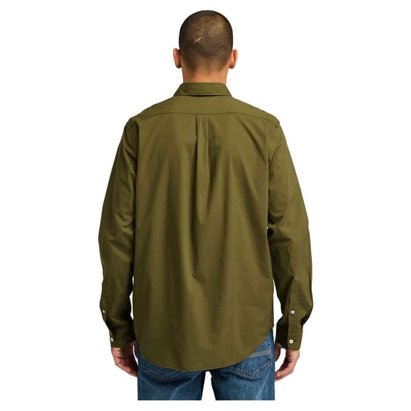Timberland Stretch Poplin Skjorte Med Lange ærmer Grøn L Mand