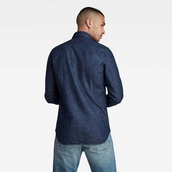 G-star 3301 Slim Skjorte Med Lange ærmer Blå XS Mand