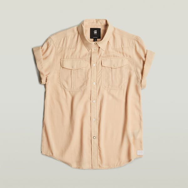 G-star Military Button Down Kortærmet Skjorte Beige XL Kvinde