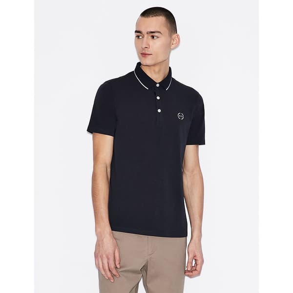 Armani Exchange 8nzf70_z8m9z Polo Med Lange ærmer Sort L Mand