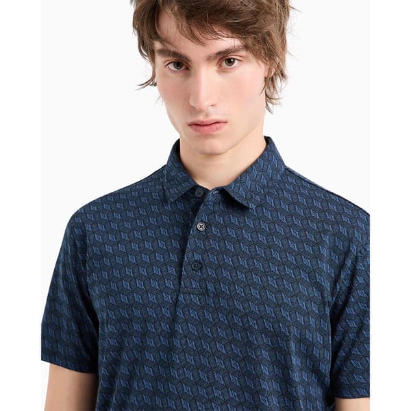 Armani Exchange 6dzffd-zjh4z Kortärmad Polotröja Blå M Man