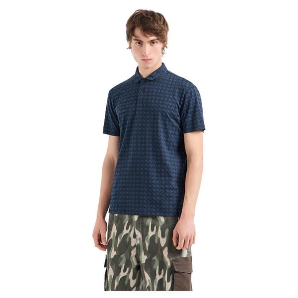 Armani Exchange 6dzffd-zjh4z Kortärmad Polotröja Blå M Man