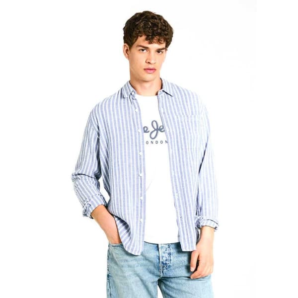 Pepe Jeans Mosey Skjorte Med Lange ærmer Blå S Mand