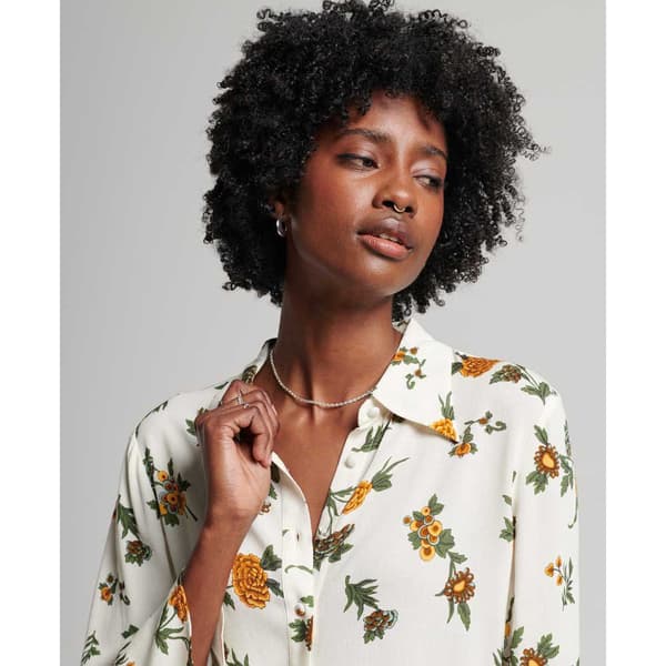 Superdry Studios Seventies Skjorta Med Långa ärmar Vit 2XS Kvinna