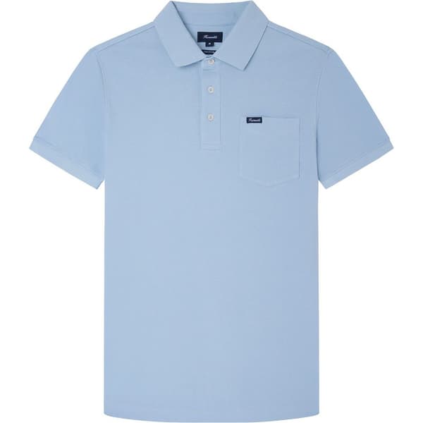 FaÇonnable Pima Pocket Kortärmad Polotröja Blå S Man