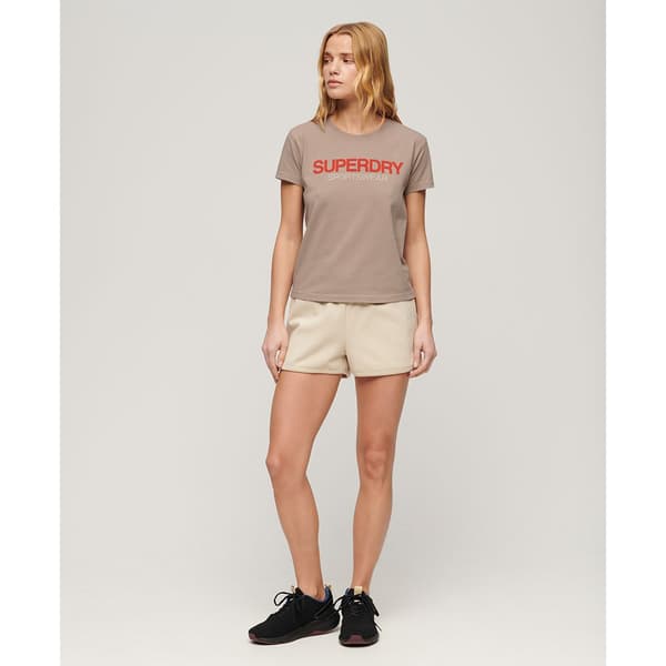 Superdry Sportswear Logo Fitted T-shirt Med Korte ærmer Beige S Kvinde