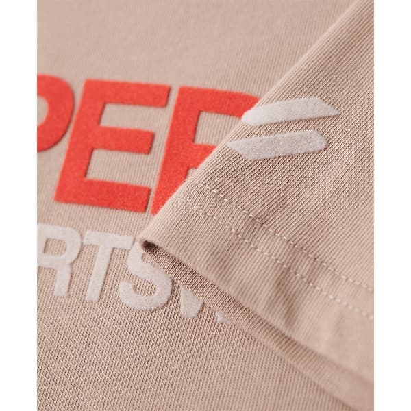 Superdry Sportswear Logo Fitted T-shirt Med Korte ærmer Beige S Kvinde