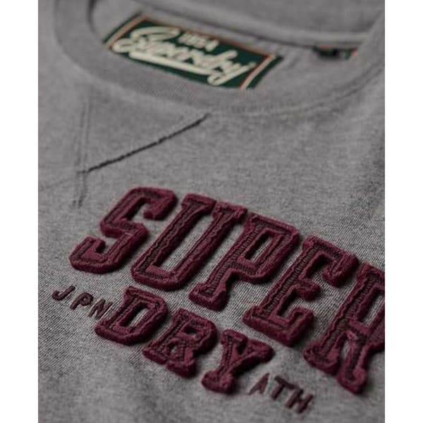 Superdry Vintage Athletic Chest T-shirt Med Lång ärm Grå S Man
