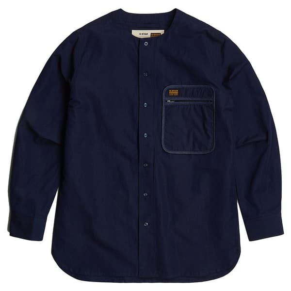 G-star Collarless Skjorte Med Lange ærmer Blå XL Mand