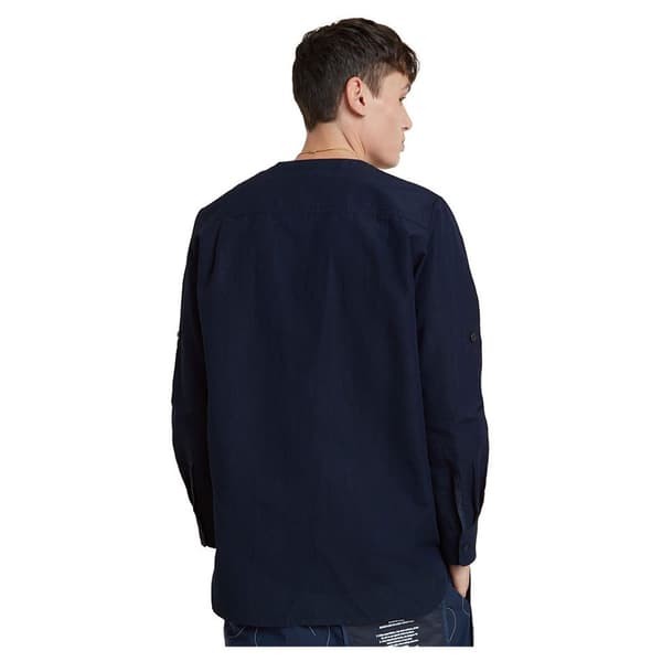 G-star Collarless Skjorte Med Lange ærmer Blå XL Mand