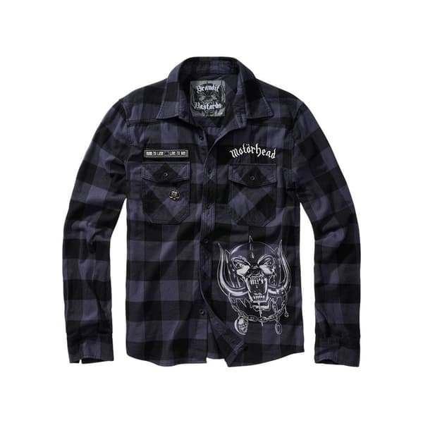 Brandit Motörhead Skjorte Med Lange ærmer Sort,Grå 7XL Mand