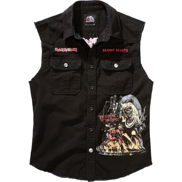 Brandit Iron Maiden Vintage Notb ærmeløs T-shirt Sort 7XL Mand