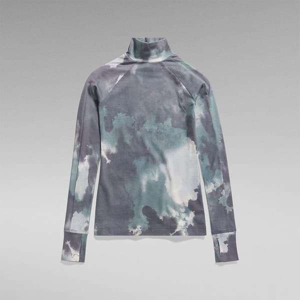 G-star Blurry Camo Långärmad T-shirt Med Hög Hals Grå XS Kvinna