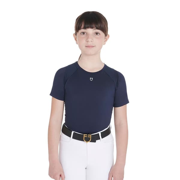 Equestro Technical Junior Training T-shirt Med Korta ärmar Blå 14 Years Pojke