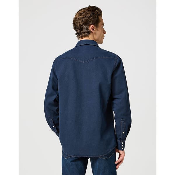 Wrangler Western Skjorte Med Lange ærmer Blå L Mand