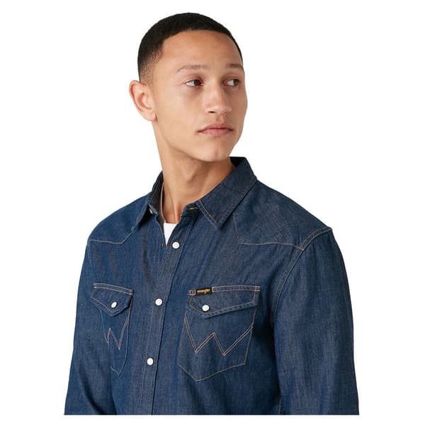 Wrangler Western Pitkähihainen Paita Sininen L Mies