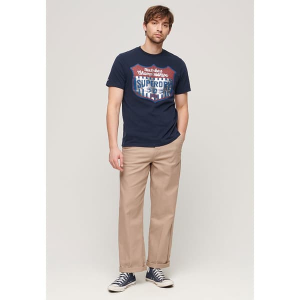 Superdry Gasoline Workwear T-shirt Med Korta ärmar Blå S Man