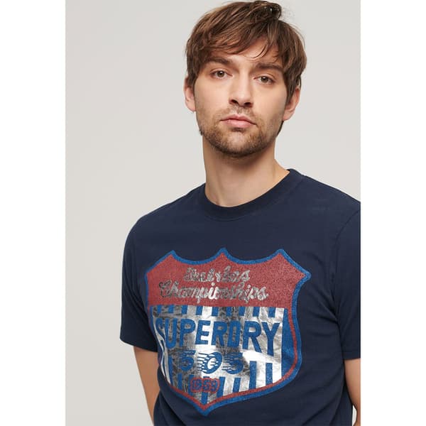 Superdry Gasoline Workwear T-shirt Med Korta ärmar Blå S Man