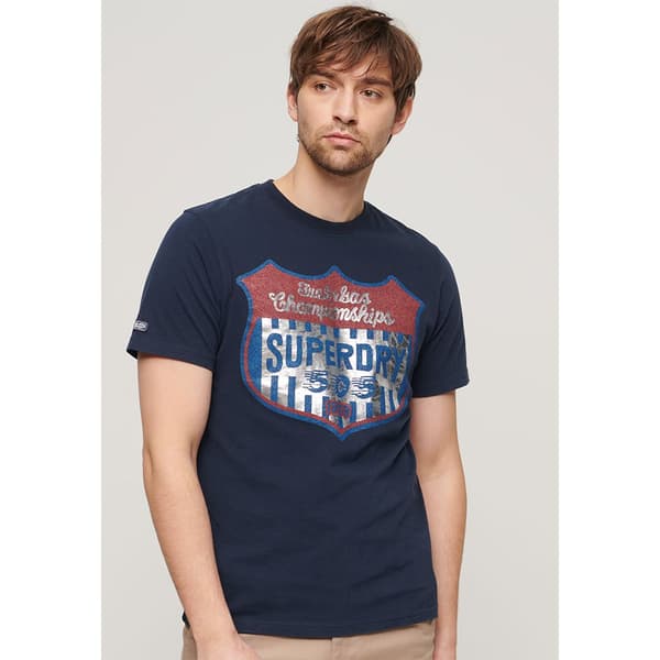 Superdry Gasoline Workwear T-shirt Med Korta ärmar Blå S Man