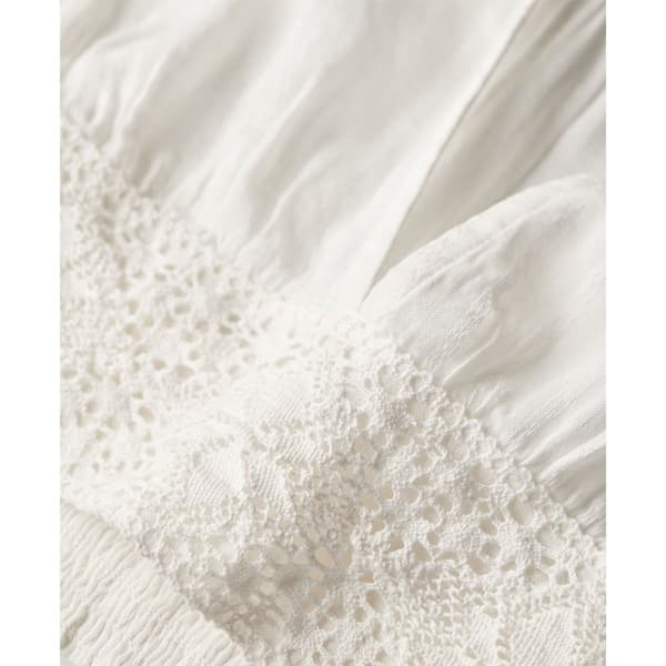 Superdry Ibiza Lace Trim T-shirt Med Korte ærmer Beige M Kvinde