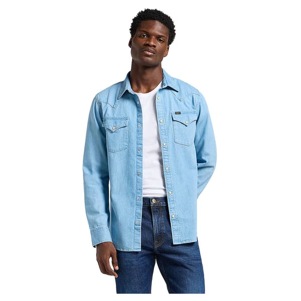Lee Regular Western Skjorte Med Lange ærmer Blå 2XL Mand