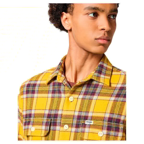 Wrangler 112357312 Skjorte Med Lange ærmer Gul L Mand