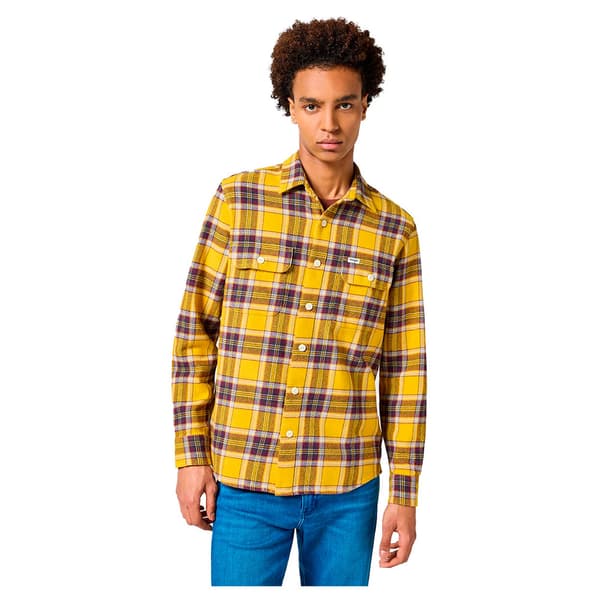 Wrangler 112357312 Skjorte Med Lange ærmer Gul S Mand