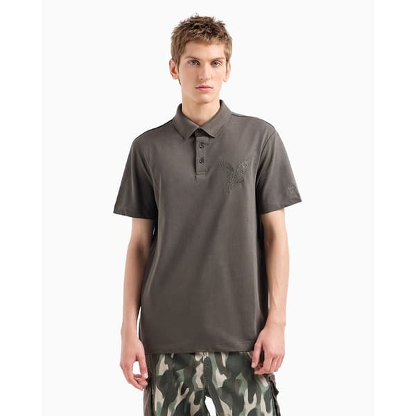 Armani Exchange 6dzfac-zj9sz Lyhythihainen Pikeepaita Harmaa L Mies