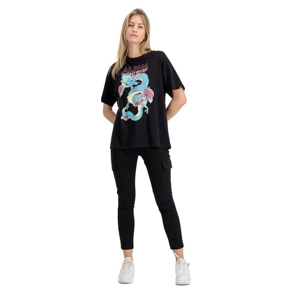 Alpha Industries Heritage Dragon Os T-shirt Svart M Kvinna
