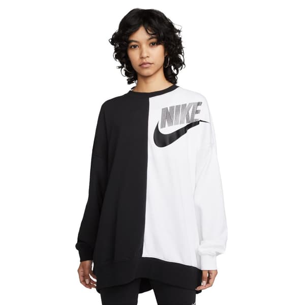 Nike Sportswear Ft Oos Crew Dnc T-shirt Med Lange ærmer Sort S Kvinde