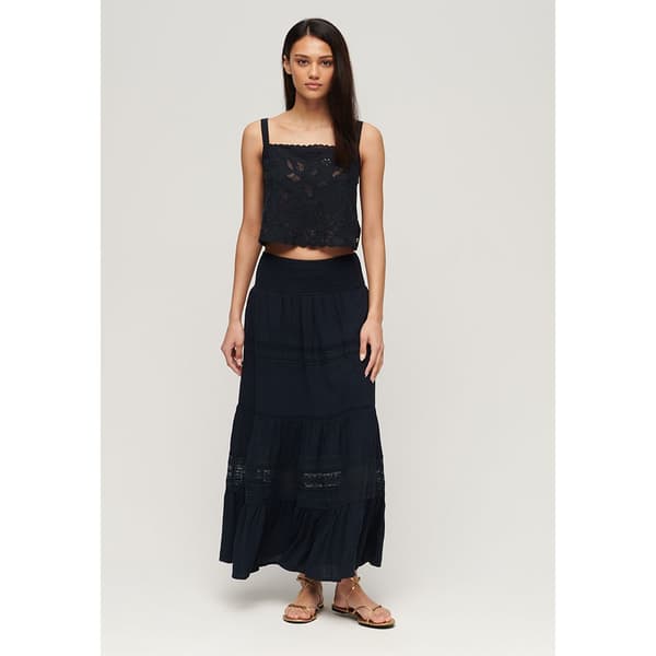 Superdry Ibiza Embroidered Cami ärmelös Blus Blå S Kvinna