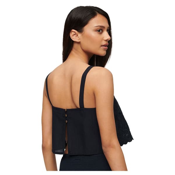 Superdry Ibiza Embroidered Cami ärmelös Blus Blå S Kvinna