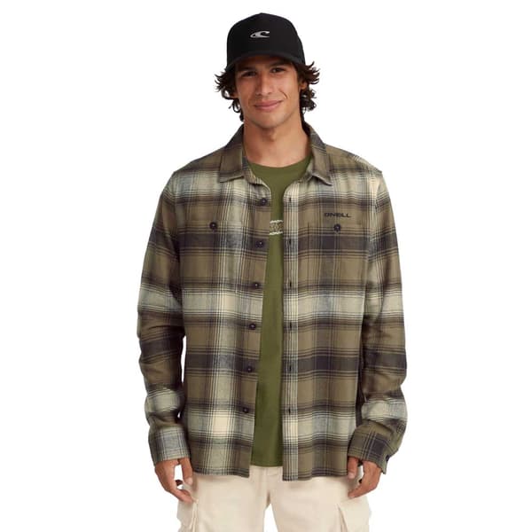 O´neill Flannel Check Skjorte Med Lange ærmer Grøn S Mand