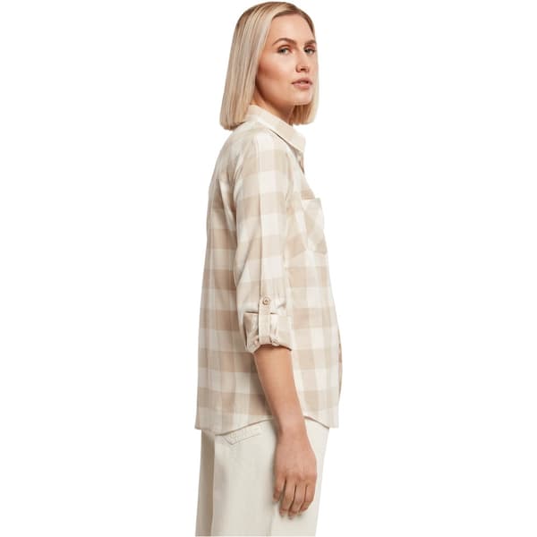 Urban Classics Turnup Checked Skjorte Med Lange ærmer Hvid 4XL Kvinde