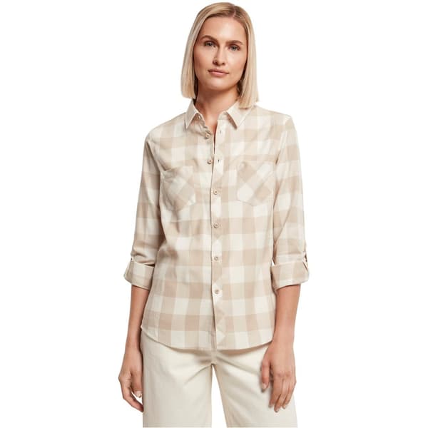Urban Classics Turnup Checked Skjorte Med Lange ærmer Hvid 4XL Kvinde