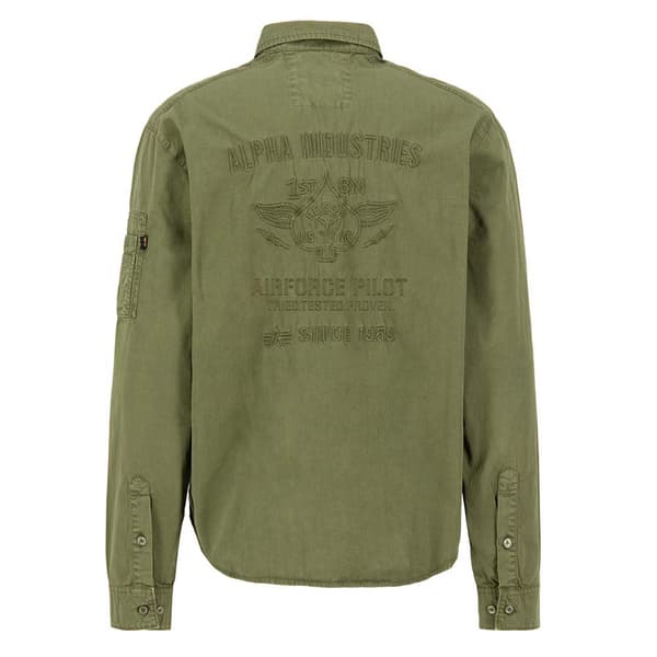 Alpha Industries Air Force Emb Skjorte Med Lange ærmer Grøn S Mand