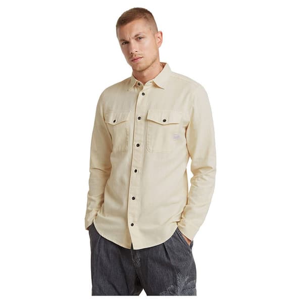 G-star Marine Skjorte Med Lange ærmer Beige M Mand