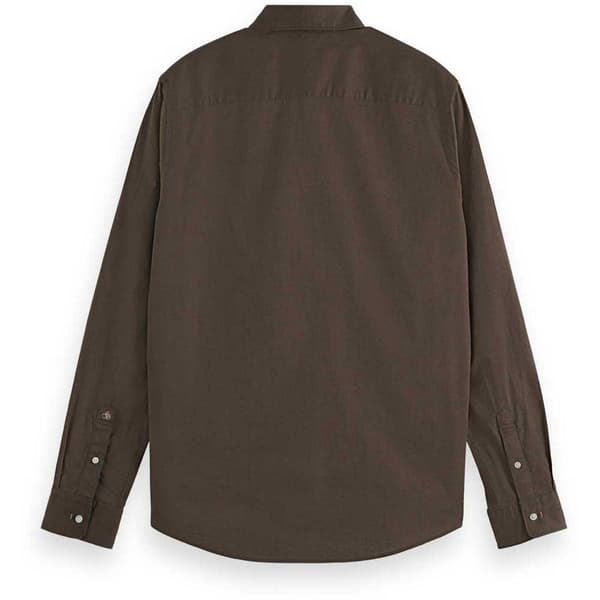 Scotch & Soda Essential Solid Skjorte Med Lange ærmer Brun M Mand
