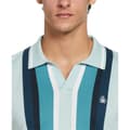 Miniatyrbild 2 av 2: Original Penguin Cotton Vert Stripe Johnny Collar Kortärmad Polotröja Blå M Man