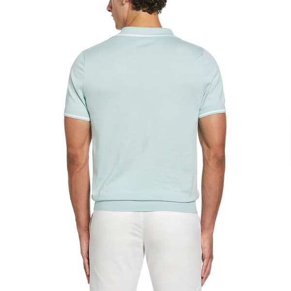 Original Penguin Cotton Vert Stripe Johnny Collar Kortärmad Polotröja Blå M Man