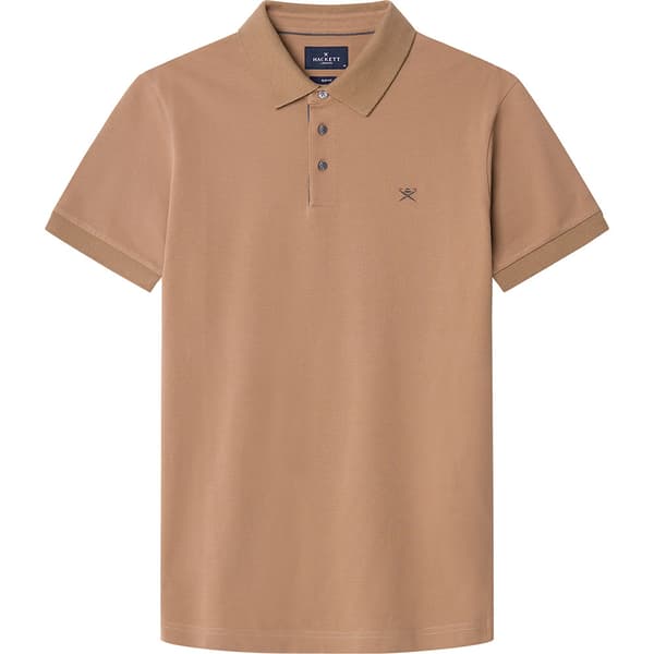 Hackett Brushed Kortärmad Polotröja Beige M Man