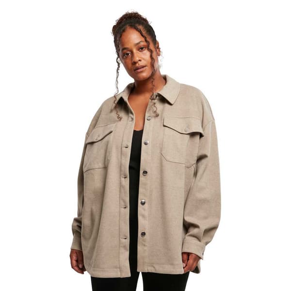 Urban Classics Classic Skjorte Med Lange ærmer Grå 4XL Kvinde