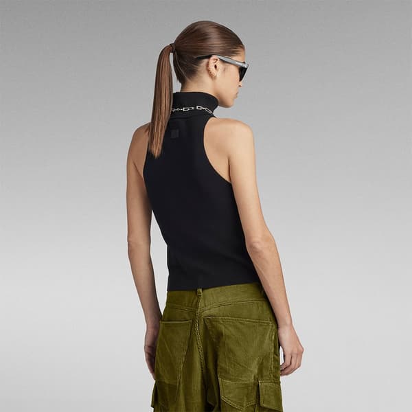 G-star D24007-d487 Ärmlös T-shirt Med Hög Hals Grönt XL Kvinna