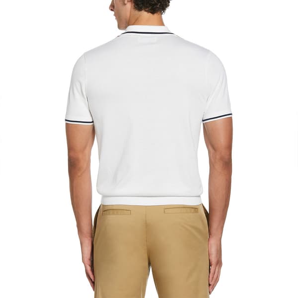 Original Penguin Cotton Vert Stripe Johnny Collar Kortärmad Polotröja Vit L Man