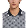 Miniatyrbild 3 av 3: Original Penguin Jacquard Front Interlock Geometric Kortärmad Polotröja Grå L Man