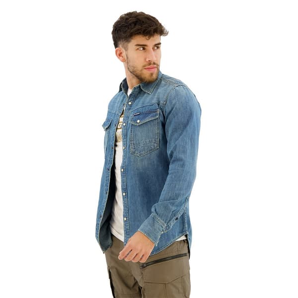 G-star D23616-d252 Slim Fit Skjorte Med Lange ærmer Blå 2XL Mand